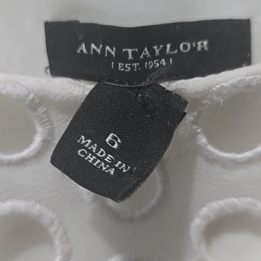 Ann Taylor White Eyelet Mini Dress - Picture 4 of 4